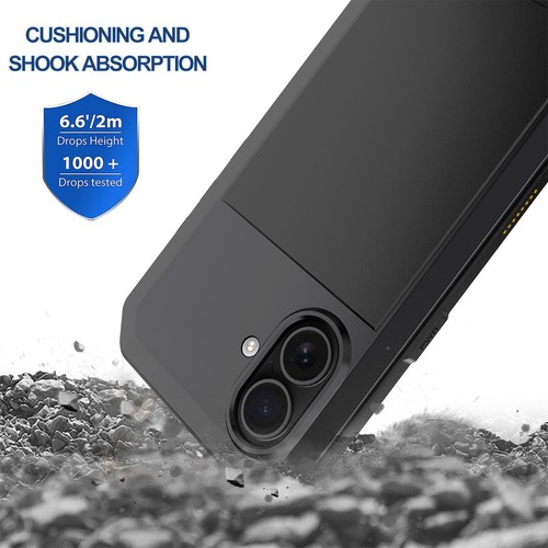 Funda de aluminio a prueba de golpes y protector de pantalla para iPhone 16 Pro Max/Plus/16e - Imagen 5 de 24