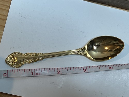 New Prestige Cutlery (Set of 6) 24K Gold Vermeil Plated Demitasse Spoons in Box - Picture 9 of 9