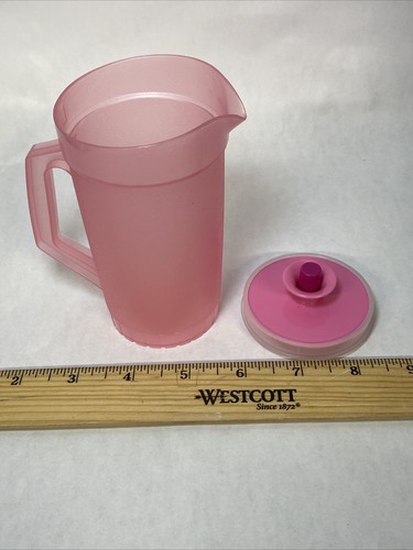 Jarra rosa vintage Tupperware Toys con tapa pequeña miniatura 1399-14 - Imagen 7 de 8