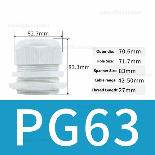 CABLE GLAND IP68 WATERPROOF BLACK NYLON COMPRESSION PG7/9/11/13.5/16/19/21/24-63 - Bild 46 von 46