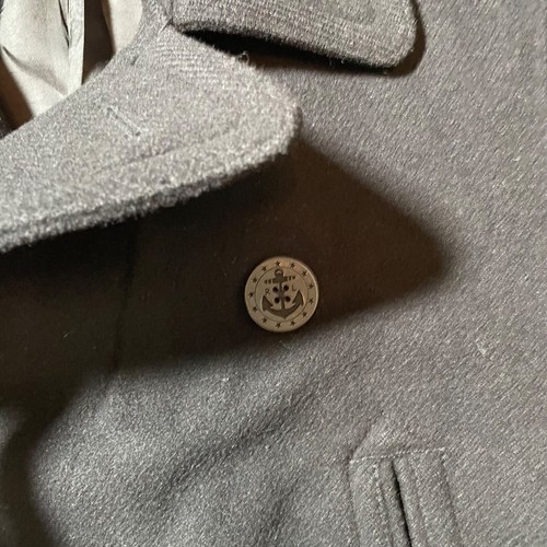 vintage Polo Ralph Lauren Peacoat Wool size medium Black Nautical Jacket - Picture 9 of 13