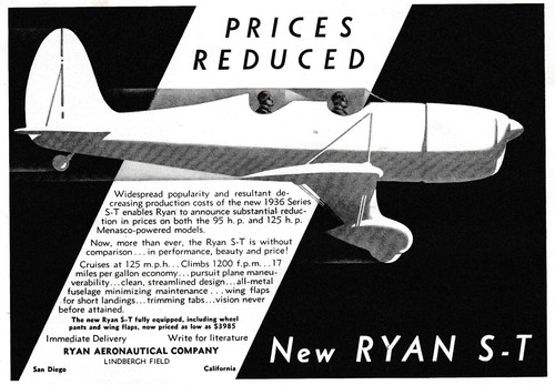 TWO 1936 Ryan ST Aircraft Ads 2/4/2025c - Picture 2 of 2