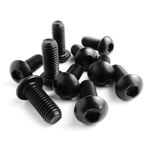 Black Stainless Steel Socket Button Screws Sizes M8 and M10 - Afbeelding 1 van 7