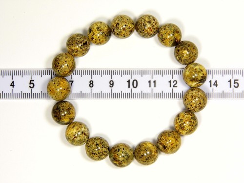 Pulsera de ámbar báltico de 6,3" cuentas redondas prensadas piedra preciosa 4371 - Imagen 3 de 11