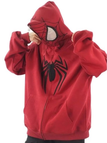 Vintage Embroidery Spider Man Hoodie Women & Mens - 第 1/6 張圖片