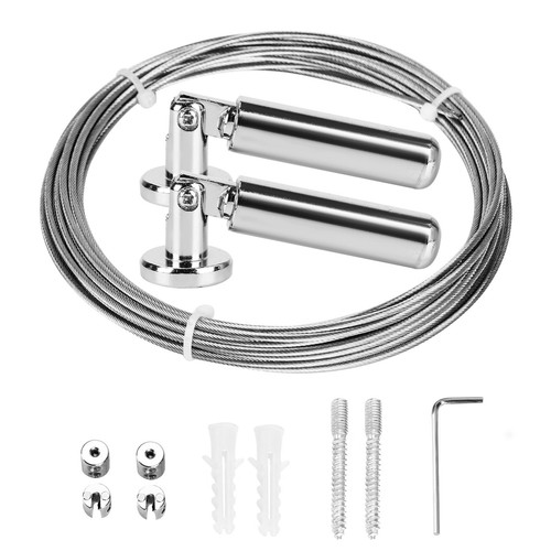 5m Edelstahl Seilspanner Gardinenseil Vorhang-Set Drahtseil Seilspanngarnitur DE - Bild 7 von 12