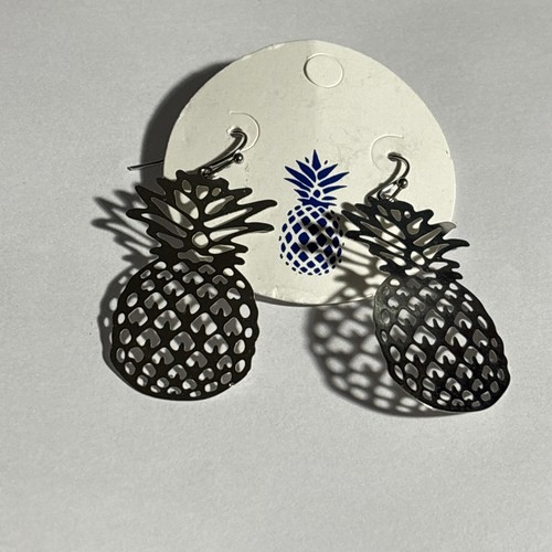 Ananas offenes Gitter Aluminium Ohrringe Drop Haken 2 Zoll - Bild 2 von 2