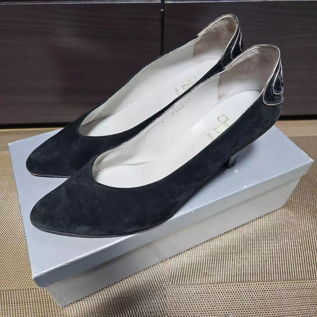Escarpins Christian Dior talon daim noir EU36/US6 49355c