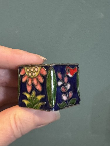 Enamel Cloisonne Dreidel Jewish Judaica Hanukkah Floral In Box - Picture 9 of 10