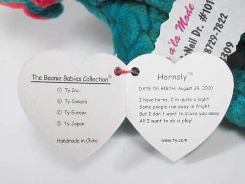 Ty Beanie Baby Hornsly Triceratops Dinosaurier makellos sauber neuwertig mit neuwertigen Etiketten - Bild 9 von 12