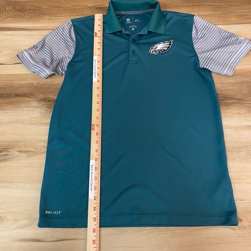 Philadelphia Eagles Polo Shirt Mens Medium Nike Dri Fit Midnight Green - Picture 5 of 9