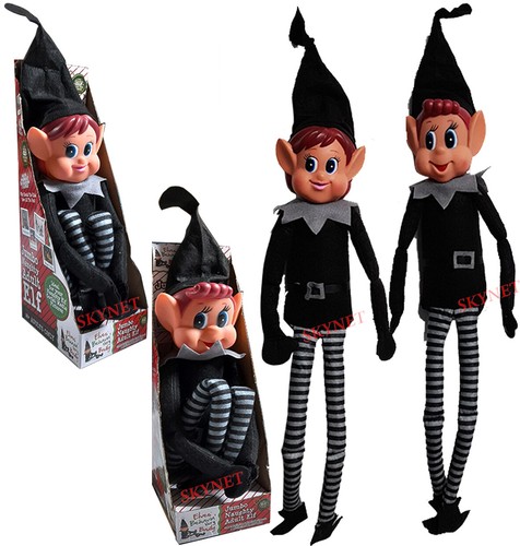 BENDABLE POSEABLE RED OR BLACK ELF FIGURE 12" BOY GIRL ELVES BEHAVIN BADLY - Picture 2 of 21