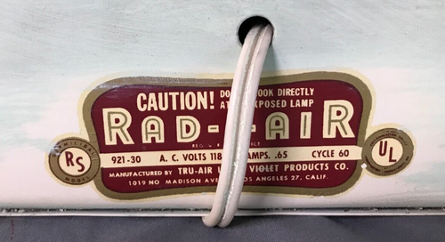 VTG 36" Metal Deco RAD-I-AIR Ultraviolet Fluorescent Light Fixture Old 1076-24B - Picture 18 of 23