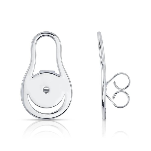 Accessorio per trovare supporto orecchino in oro bianco massiccio 14 carati 2 pezzi - Foto 1 di 2