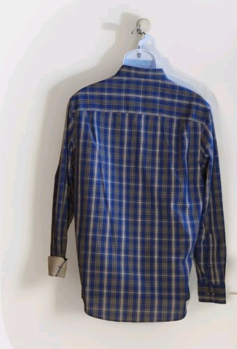 Axist Blue Plaid Long Sleeve Button Up Shirt Men's Sz Medium  - Picture 2 of 5