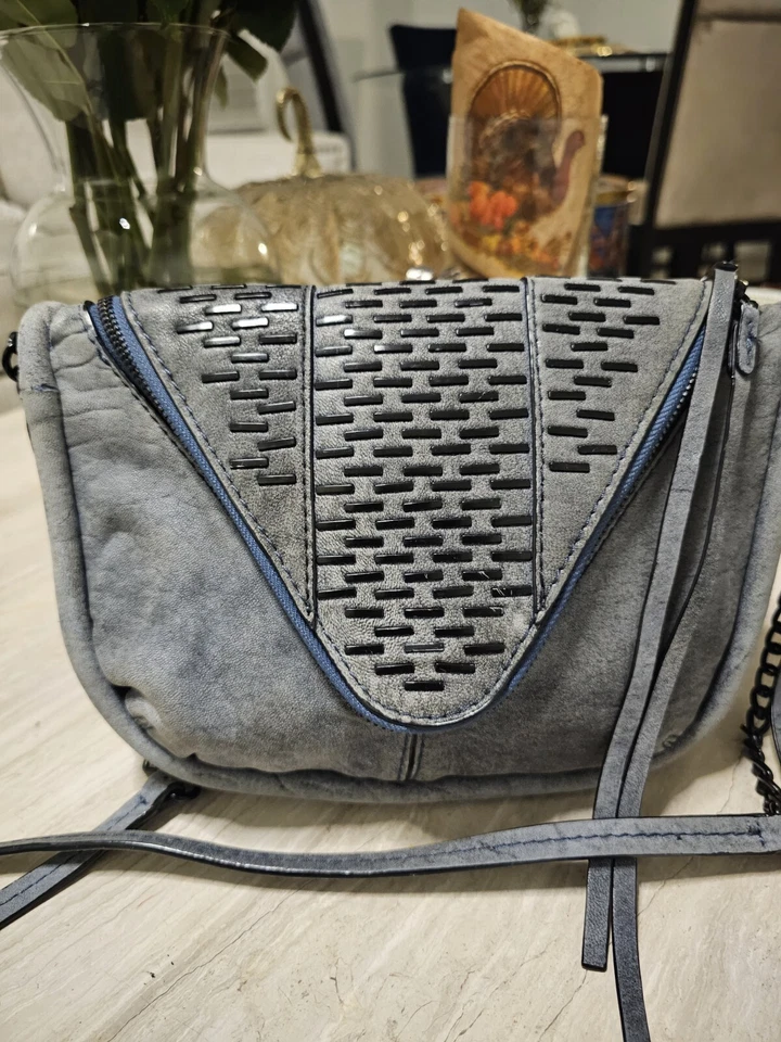 She+Lo 蓝色牛仔斜挎包时尚女式单肩包手提包链条包#D — 第 2/4 张图片