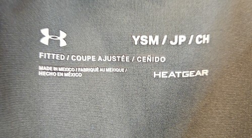 Under Armour Leggings Heatgear Fitted Girls Size Youth Small Grey Purple Logo - Picture 3 of 3