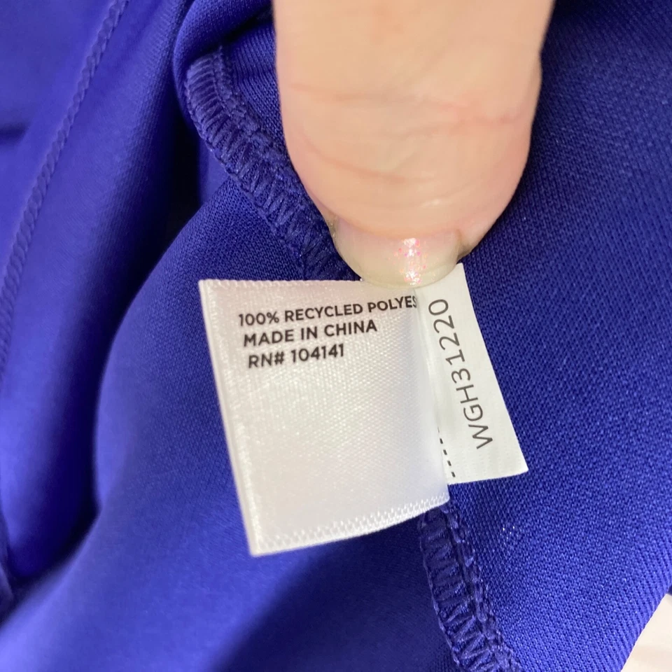 Polo de golf sin mangas púrpura XXL de punto liso con cuello a presión de 1/4 para dama Hagen Top para mujer Foto 4 de 4