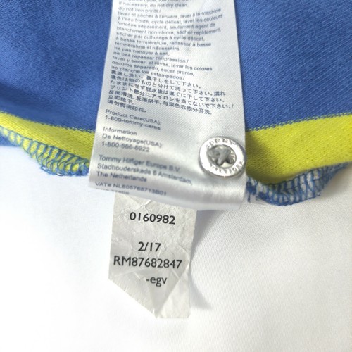 Polo uomo Tommy Hilfiger blu bianca gialla maglietta a righe - Foto 9 di 9