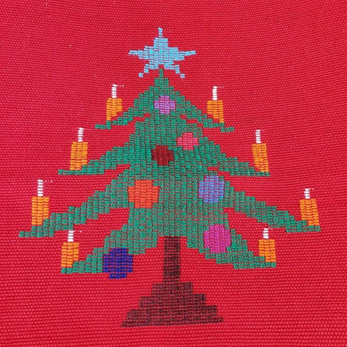 VTG Handmade Needlepoint Christmas Table Runner Hot Plate Protector Decor Red - Picture 8 of 12