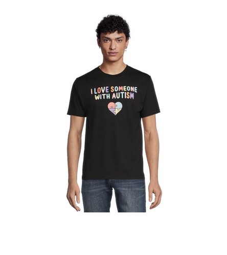 Men's Autism Awareness Black Graphic I Love Someone W/ Autism T- Shirt - Picture 6 of 12