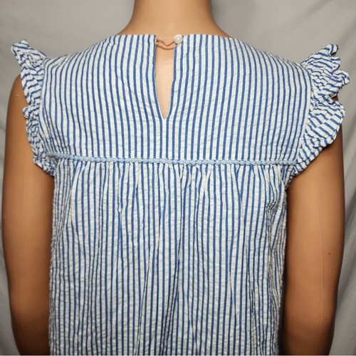 Vineyard Vines Girls' Embroidered Seersucker Dress Size 16 Blue white stripes - Picture 8 of 11