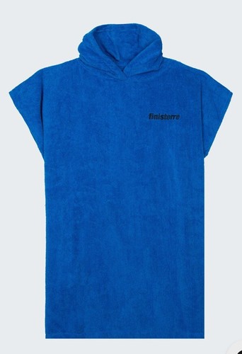 FINISTERRE Cerulean Blue Hooded Vean Changing Robe Toweling Robe Cotton Dirt