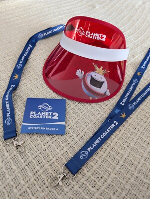 Planet Coaster 2 Merch Pack | gamescom 2024 | Pin + Hat + 2 Lanyards