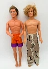 Lot of 2 Vintage Barbie Ken Male Dolls Rooted Brown & Blonde Hair 1968 Body Swim