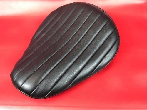 Black Bates Style Motorcycle Seat Leather Tuck & Roll Solo Rich Phillips Leather - Picture 3 of 12