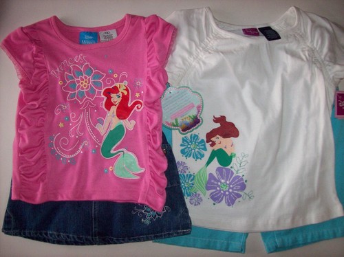 Ariel The Little Mermaid Disney Girls 4 6/6X Skort Bike Shorts 2pc Set Assorted - Picture 1 of 3