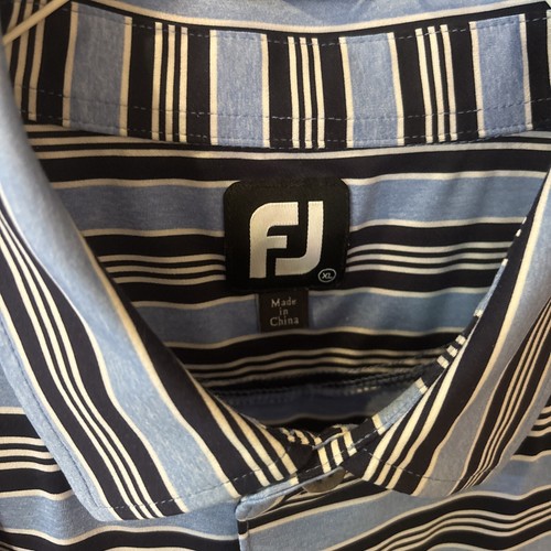 Exclusive Olympic Club San Francisco Golf Polo Blue White Stripe XL FootJoy - Picture 3 of 5