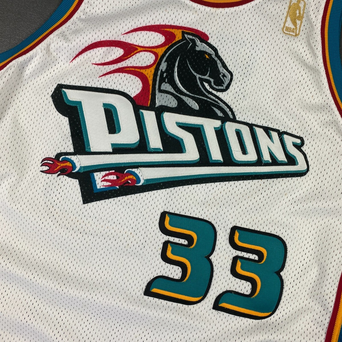 100% Authentic Grant Hill Vintage Champion 96 97 Pistons Pro Cut