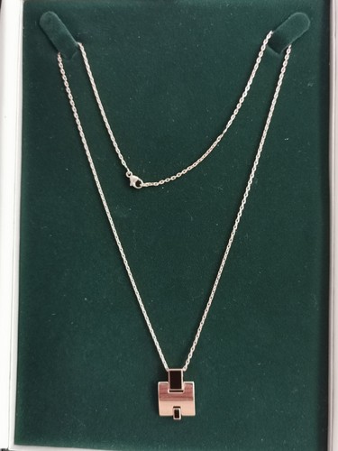 Hermes Eileen Necklace Dark Black Midnight Blue Enamel ST0166 - Picture 7 of 12