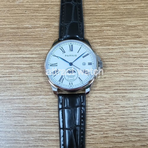 Reloj automático para hombre Parnis 42 mm número romano cristal de zafiro acero inoxidable - Imagen 5 de 76