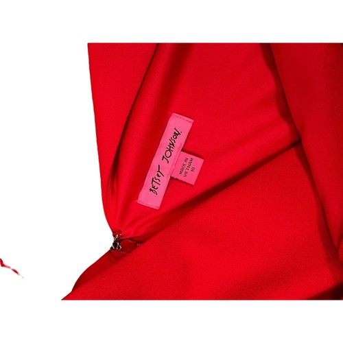 Betsey Johnson Red Spaghetti Strap Midi Vneck Wrap-Like Womens Size 10 Dress NWT - Picture 6 of 8