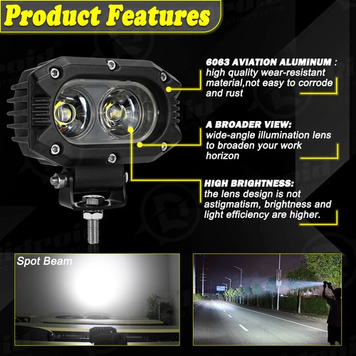 Barra de luz LED 4x 4" barra de luz de trabajo 6000K blanca SUV camión todoterreno 4x4 4x4 lámpara de conducción antiniebla - Imagen 4 de 19