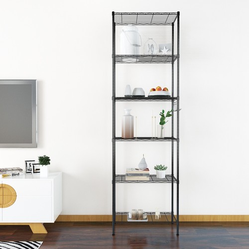 Wire Shelving Unit Storage Rack Metal Shelf Organizer with Hooks for Kitchen US - Picture 3 of 56