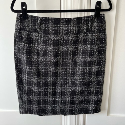 Heart Soul Y2K Plaid Textured Straight Skirt Black White Sz 5 - Picture 2 of 11