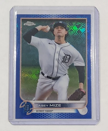 2022 Topps CHROME Mega Box CASEY MIZE Blue LOGOFRACTOR #'d /150 Card #37