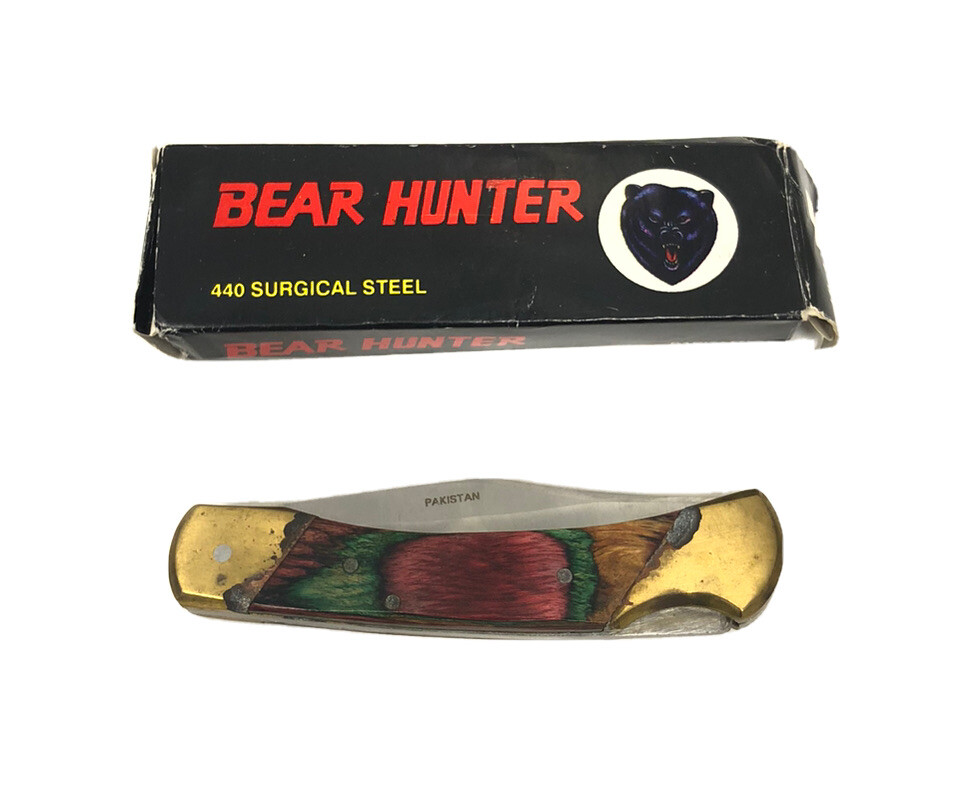 Vintage Bear Hunter LB4 Solingen Stainless 440 Pocket Knife eBay