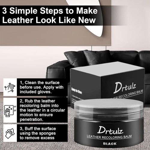 Reparatur Set Schwarz 75ML Lederpflege für Couch, Schuhe, Autositze - Bild 7 von 10
