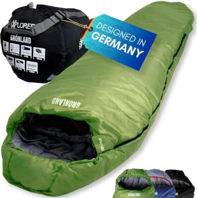 Mumienschlafsack EXPLORER GRÖNLAND Winter Schlafsack -23°C XXL 1900g Camping