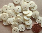 24 Shiny Cream Plastic Sew-through Buttons 9/16" 15mm # 7237