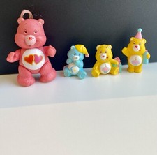 Vintage 80s Care Bear Love-a-Lot Birthday Bedtime Bear PVC Figures Lot AGC 1983
