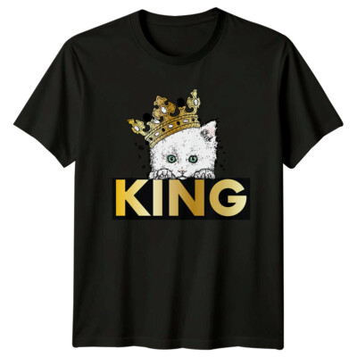 King Cats Tiere Herren TShirt Damen Tee Grafik Tee