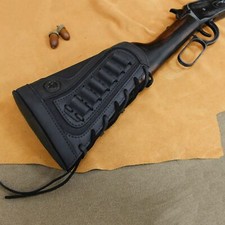 Classic Leather Rifle Shotgun Ammo Buttstock for .357.22LR 12GA .30/06 .270