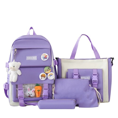 Simple Large Capacity Bags Canvas Korean Style School Bag Unisex - Picture 19 of 20