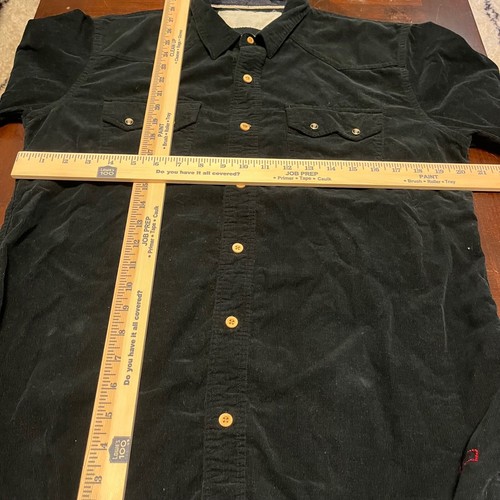 Levi's Denim Shirt Men's Medium Western Sawtooth Snap Button Long Sleeve Black - Picture 8 of 11