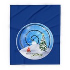 Holiday Arctic Fleece Blanket Midwinter Spiral Snow Tree Fire Yule